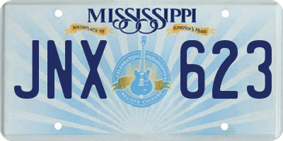 MS license plate JNX623