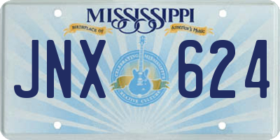 MS license plate JNX624