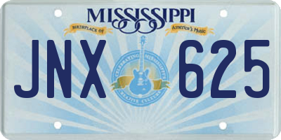 MS license plate JNX625