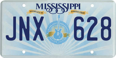 MS license plate JNX628