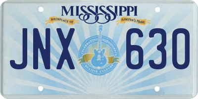 MS license plate JNX630