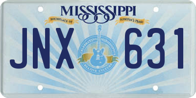MS license plate JNX631