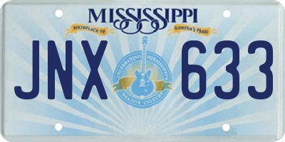 MS license plate JNX633