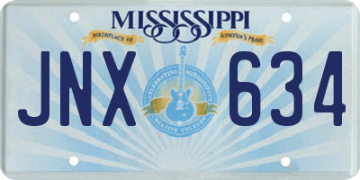 MS license plate JNX634
