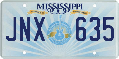 MS license plate JNX635