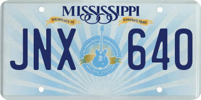 MS license plate JNX640
