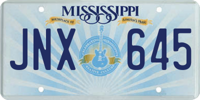 MS license plate JNX645