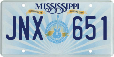 MS license plate JNX651
