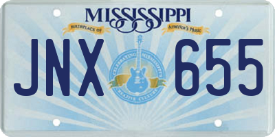 MS license plate JNX655