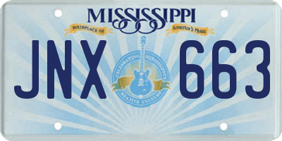 MS license plate JNX663