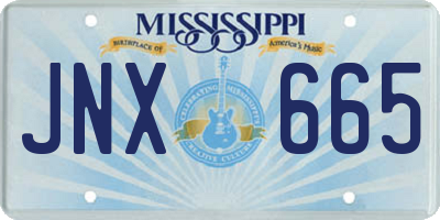 MS license plate JNX665
