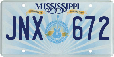 MS license plate JNX672