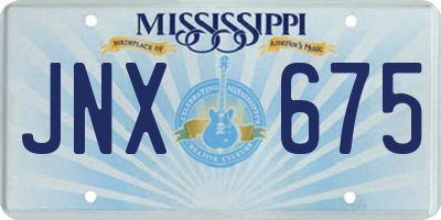 MS license plate JNX675