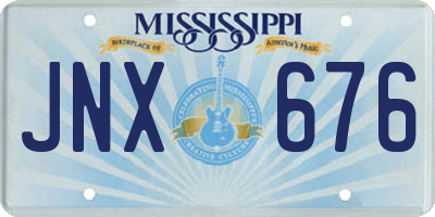 MS license plate JNX676