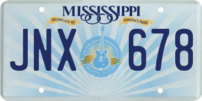 MS license plate JNX678