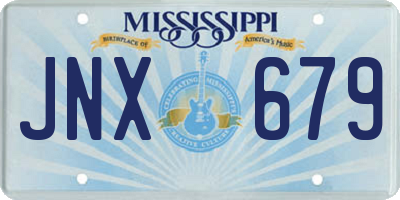 MS license plate JNX679