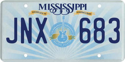 MS license plate JNX683