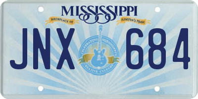 MS license plate JNX684