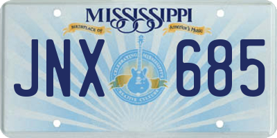 MS license plate JNX685
