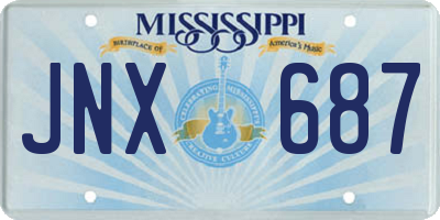 MS license plate JNX687