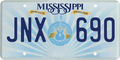 MS license plate JNX690