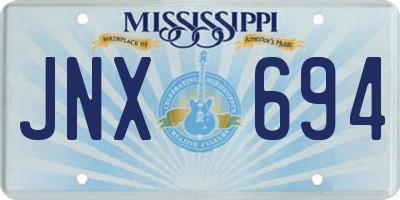 MS license plate JNX694