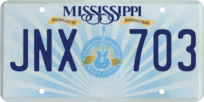 MS license plate JNX703