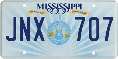 MS license plate JNX707