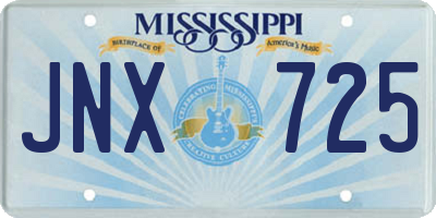 MS license plate JNX725