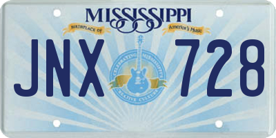 MS license plate JNX728