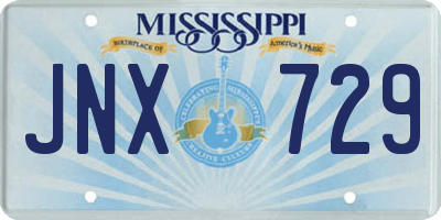 MS license plate JNX729