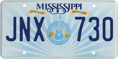 MS license plate JNX730