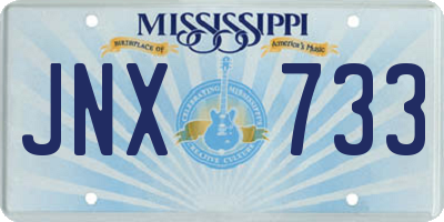 MS license plate JNX733