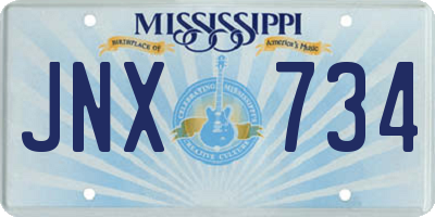 MS license plate JNX734