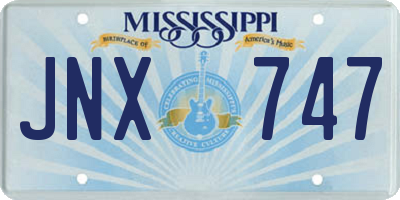 MS license plate JNX747