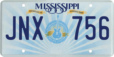 MS license plate JNX756