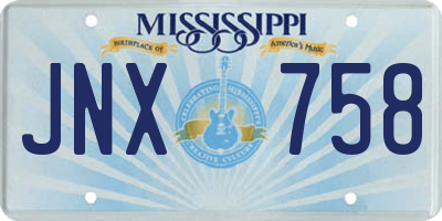 MS license plate JNX758