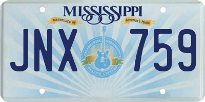 MS license plate JNX759