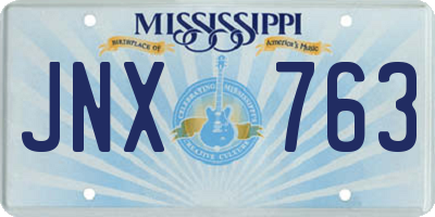 MS license plate JNX763