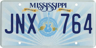 MS license plate JNX764