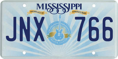 MS license plate JNX766