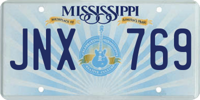 MS license plate JNX769