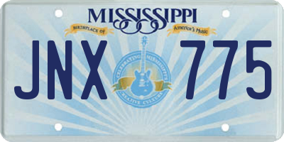 MS license plate JNX775