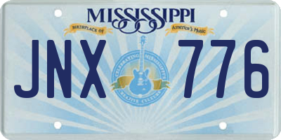 MS license plate JNX776