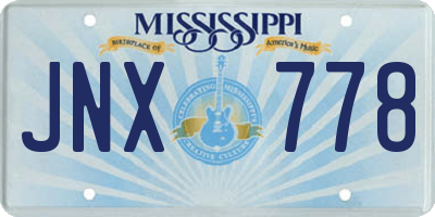 MS license plate JNX778