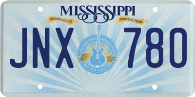 MS license plate JNX780
