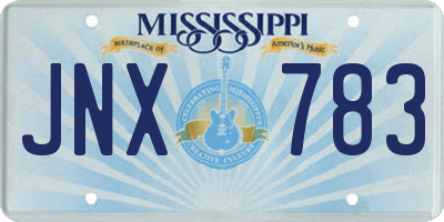 MS license plate JNX783