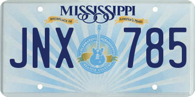 MS license plate JNX785