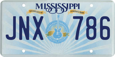 MS license plate JNX786