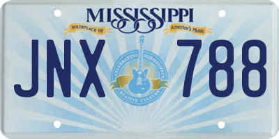 MS license plate JNX788